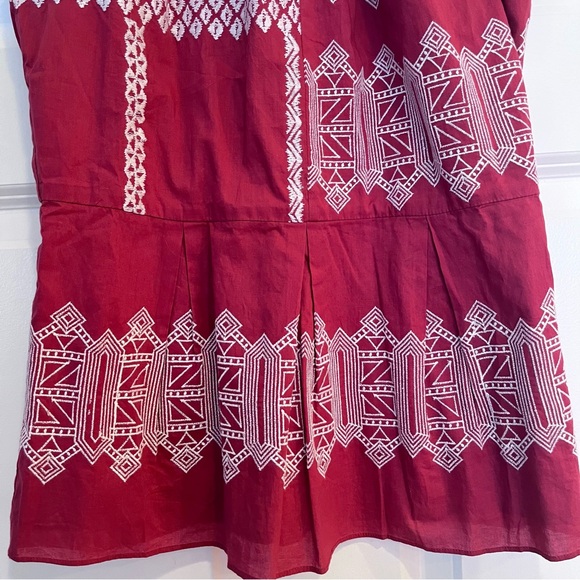 NWT Joie Konomi Top Size 4 Embroidered Halter Sleeveless Tank Peplum Brick Red - Picture 9 of 15